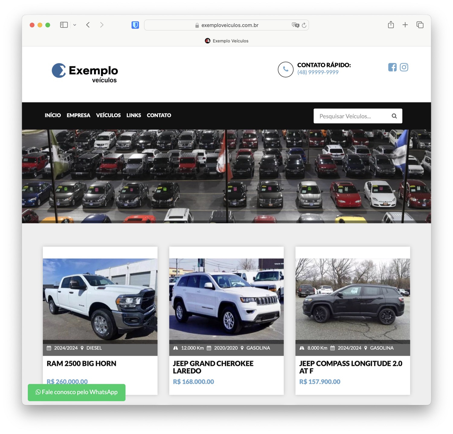 Site de revenda gerado pelo autow
