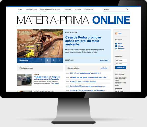 CSN Matéria Prima — tela 1