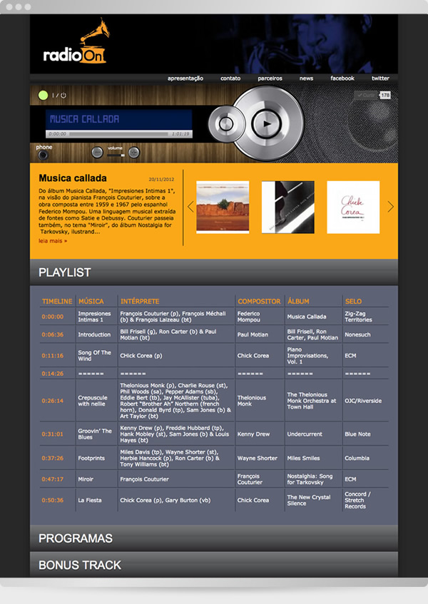 Radioon 2.0 — tela 1