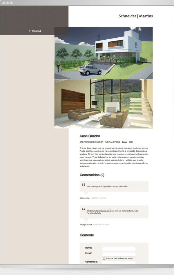 Schneider & Martins Arquitetura — tela 1