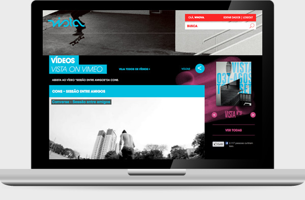 Vista Skateboard — tela 1